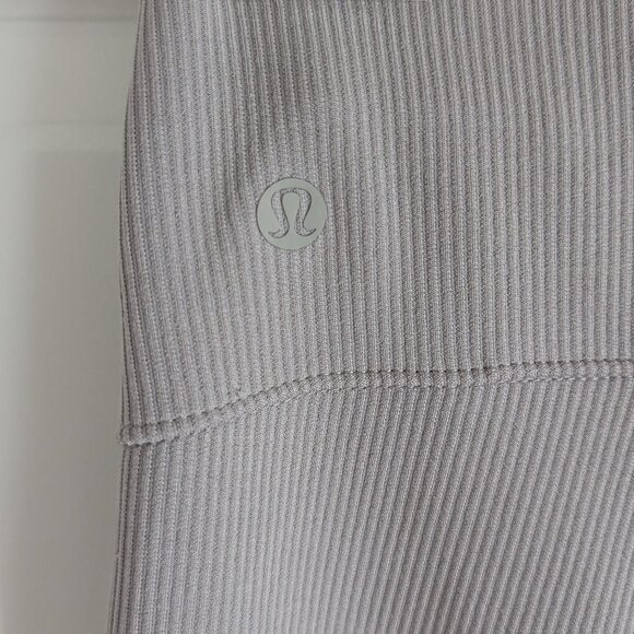 Lululemon Softstreme Ribbed Zip Flared Pant, Riverstone, Size 6 - Picture 7 of 8